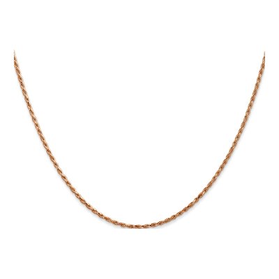 14K Rose Gold 1.5mm Diamond-Cut 30-inch Rope Chain – view 3
