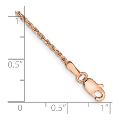 14K Rose Gold 1.5mm Diamond-Cut Rope Chain Bracelet – view 3
