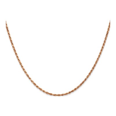 14K Rose Gold 1.8mm Diamond-Cut Rope Chain – view 3