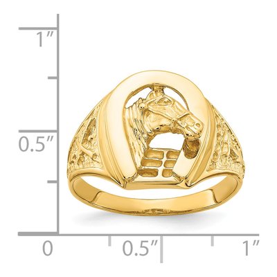 Men's 14K Yellow Gold Horseshoe Ring – view 4