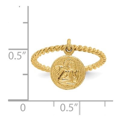 14K Yellow Gold Angel Baby Ring – view 4