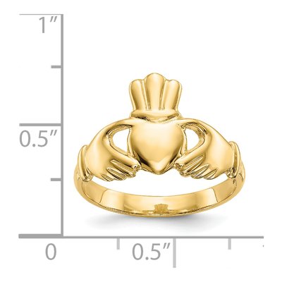 14K Yellow Gold Claddagh Ring – view 4