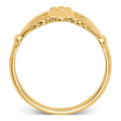 14K Yellow Gold Claddagh Ring – view 3