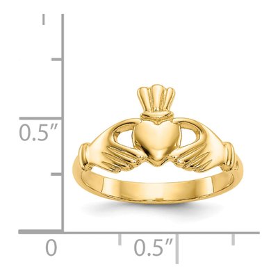 14K Yellow Gold Claddagh Ring – view 4