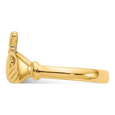 14K Yellow Gold Claddagh Ring – view 5