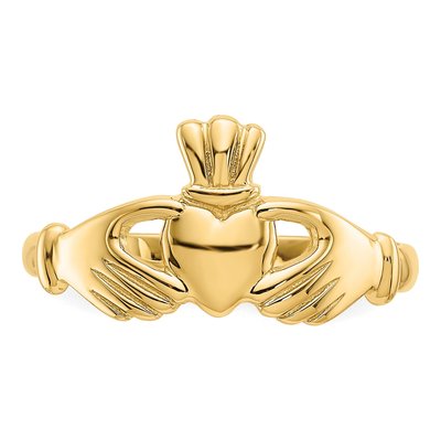 14K Yellow Gold Claddagh Ring – view 6