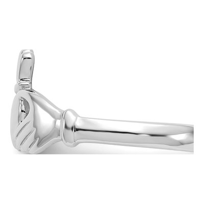 14K White Gold Claddagh Ring – view 2