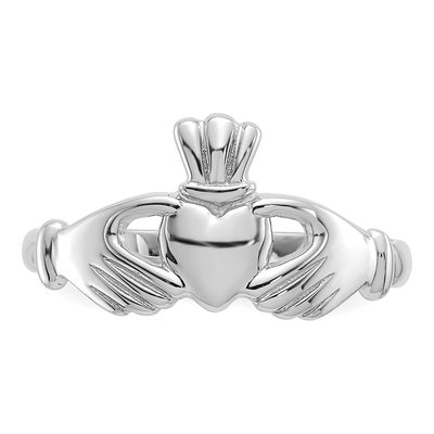 14K White Gold Claddagh Ring – view 3