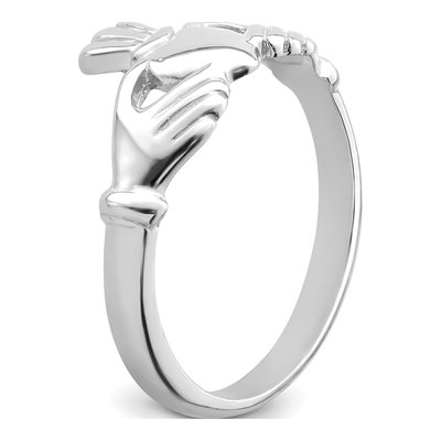 14K White Gold Claddagh Ring – view 5