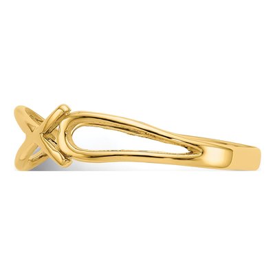 14K Yellow Gold Ichthus Fish Ring – view 5