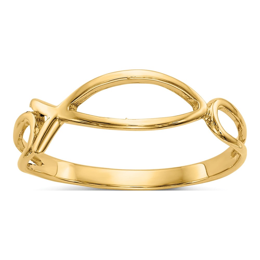 14K Yellow Gold Ichthus Fish Ring