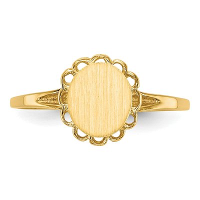14K Yellow Gold Oval Signet Ring – view 5