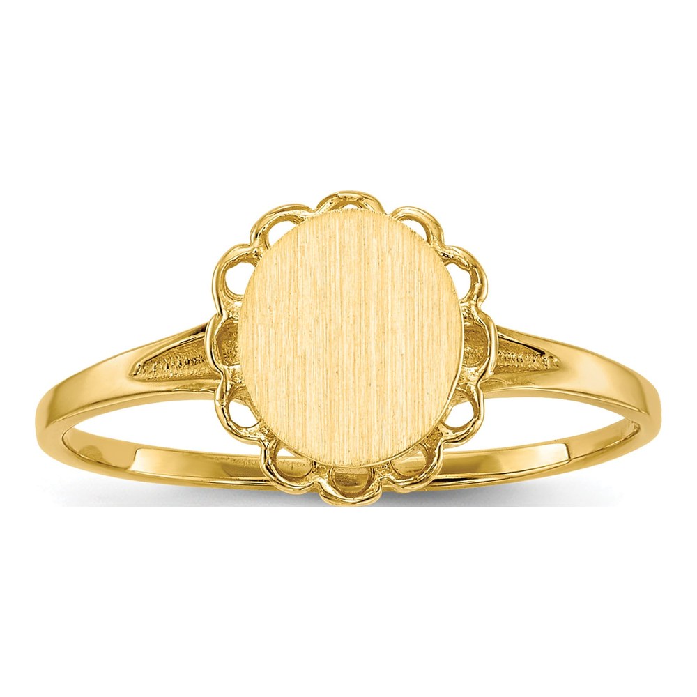 14K Yellow Gold Oval Signet Ring