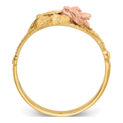 14K Two-Tone Gold Diamond-Cut Ring – view 3