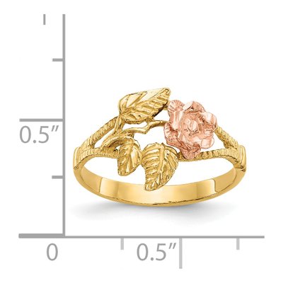 14K Two-Tone Gold Diamond-Cut Ring – view 4