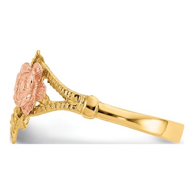 14K Two-Tone Gold Diamond-Cut Ring – view 5