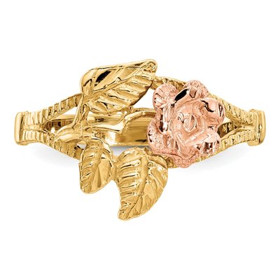 14K Two-Tone Gold Diamond-Cut Ring – view 6