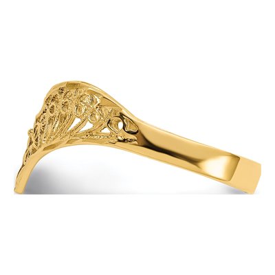 14K Yellow Gold Filigree V-Shape Ring – view 5