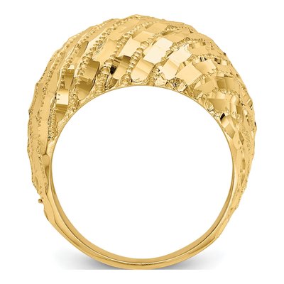 14K Yellow Gold Diamond-Cut Dome Ring – view 3