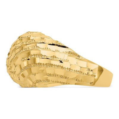14K Yellow Gold Diamond-Cut Dome Ring – view 5