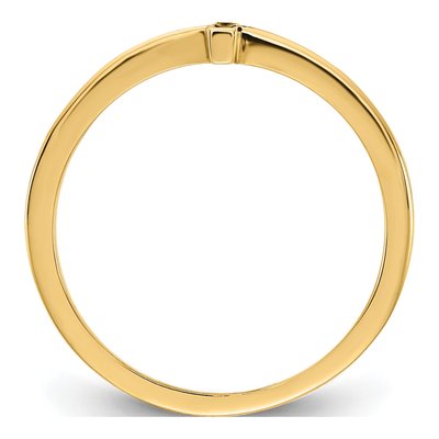 14K Yellow Gold Antiqued Sideways Cross Ring – view 2