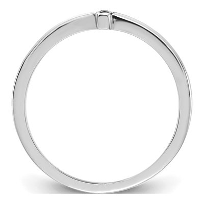 14K White Gold Antiqued Sideways Cross Ring – view 3