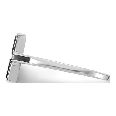 14K White Gold Antiqued Sideways Cross Ring – view 4