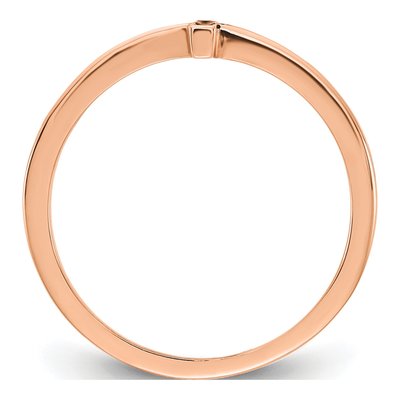 14K Rose Gold Sideways Cross Ring – view 3