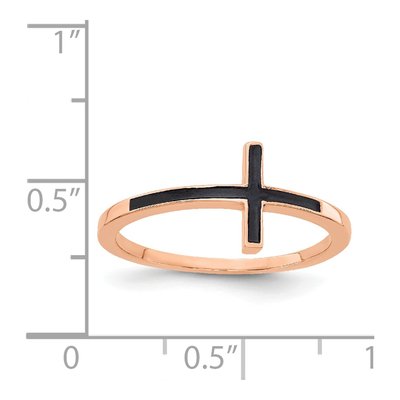14K Rose Gold Sideways Cross Ring – view 6