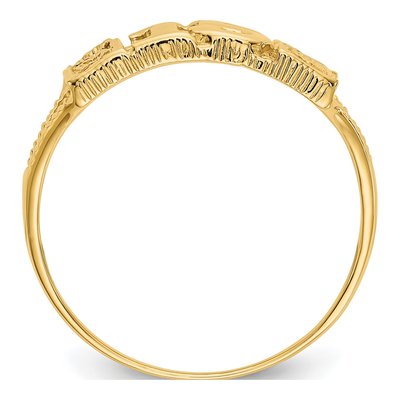 14K Yellow Gold Quinceanera 15-Hearts Ring – view 3