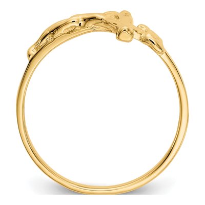 14K Yellow Gold Crucifix Baby Ring – view 3