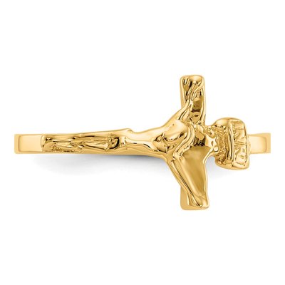 14K Yellow Gold Crucifix Baby Ring – view 6