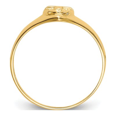 14K Yellow Gold Cross for Baby Child Ring – view 3