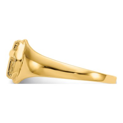 14K Yellow Gold Cross for Baby Child Ring – view 5