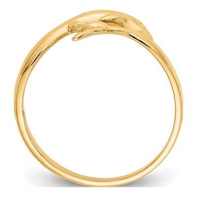 14K Yellow Gold Dolphin Bypass Ring – view 3