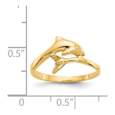 14K Yellow Gold Dolphin Bypass Ring – view 4