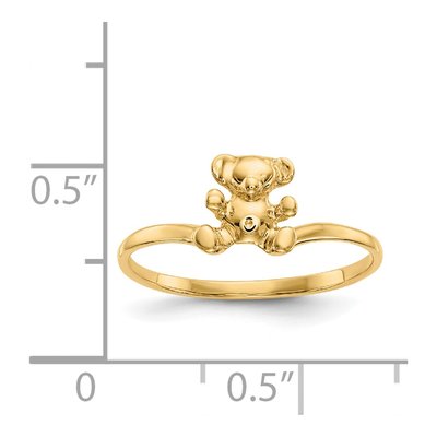 14K Yellow Gold Teddy Bear Baby Ring – view 4