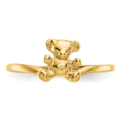 14K Yellow Gold Teddy Bear Baby Ring – view 6