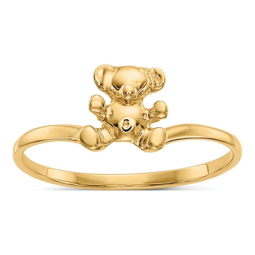 14K Yellow Gold Teddy Bear Baby Ring