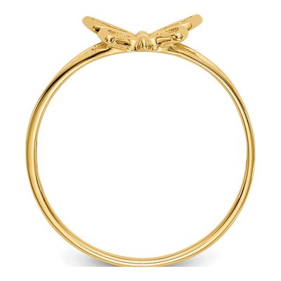 14K Yellow Gold Butterfly Baby Ring – view 3