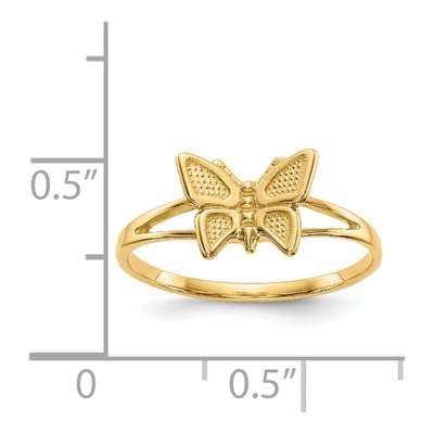 14K Yellow Gold Butterfly Baby Ring – view 4