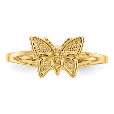14K Yellow Gold Butterfly Baby Ring – view 6