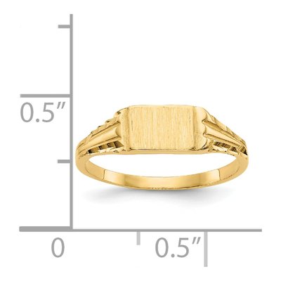 14K Yellow Gold Child's Signet Ring – view 4