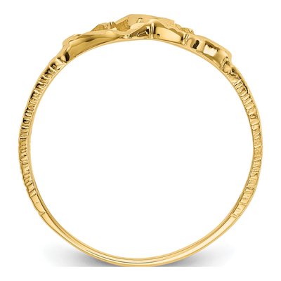 14K Yellow Gold Two Hearts Baby Ring – view 3