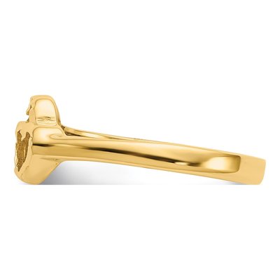14K Yellow Gold Two Hearts Baby Ring – view 5