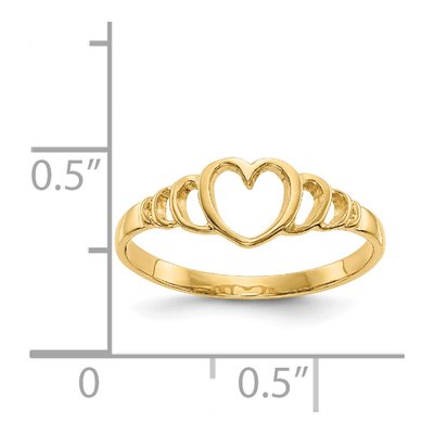 14K Yellow Gold Heart Baby Ring – view 4