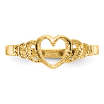 14K Yellow Gold Heart Baby Ring – view 6