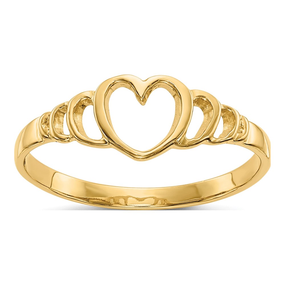 14K Yellow Gold Heart Baby Ring