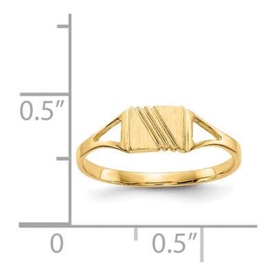 14K Yellow Gold Kids' Signet Ring – view 4