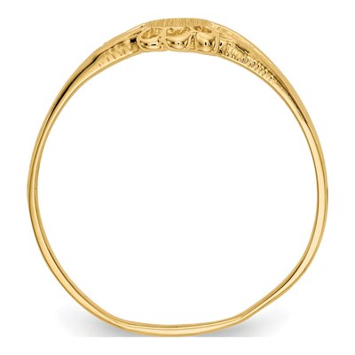 14K Yellow Gold Kids' Oval Signet Ring – view 3